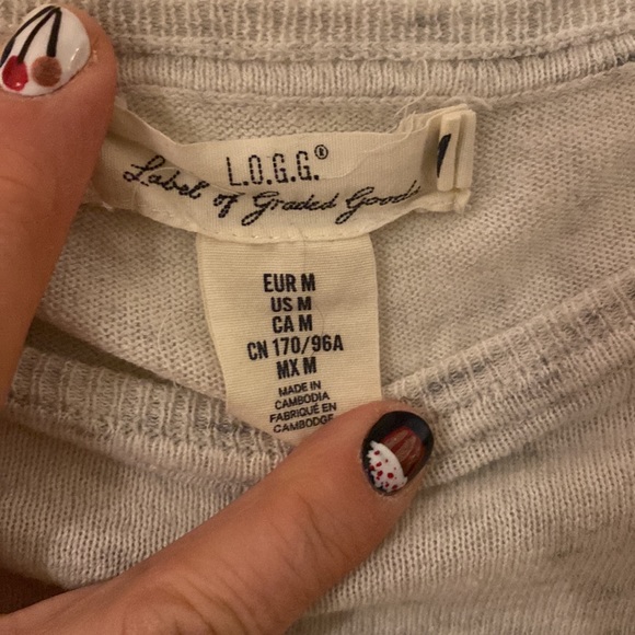 L.O.G.G. (Label Of Graded Goods) light gray medium sweater - Picture 3 of 5